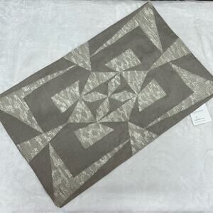 Williams Sonoma Beaded Lyncort Zardozi Linen Lumbar Pillow Cover Geo 14 x 22 NWT